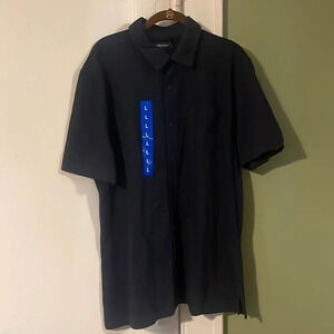 Men’s Nautica polo style full buttton up 100% cotton shirt blue